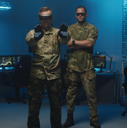 Soldier using VR technology Soldier using VR Technology